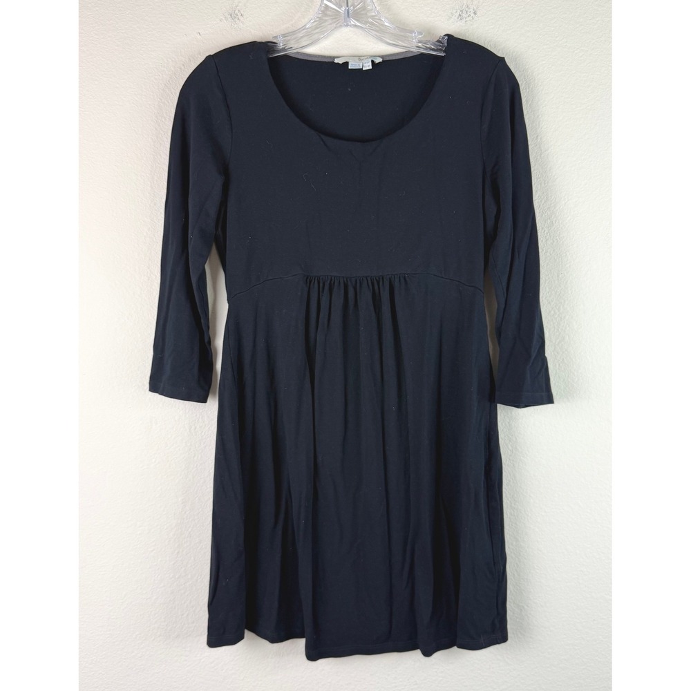 Boden Dress Womens 8P WL772 Black Empire Waist 3/4 Sleeve Scoop Neck Viscose